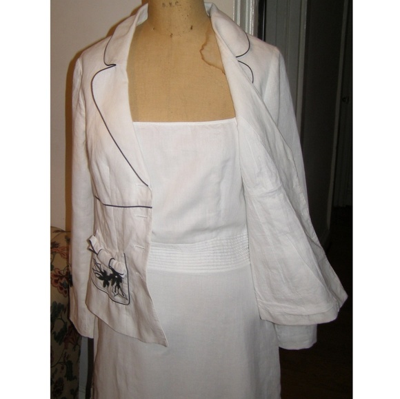 NWT Crisp white LAPIS  dress and jacket set M 8-10 - Picture 6 of 10